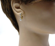 画像をギャラリービューアに読み込む, Edwardian 4-Tier OEC Diamond Platinum Top Gold Drop Earrings
