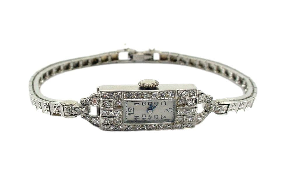 Art Deco Diamond Bracelet Watch By Péry