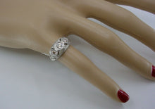 Charger l&#39;image dans la galerie, SALE--Art Deco Platinum OEC Diamond Bombe Engagement Dinner Ring
