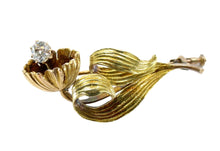 画像をギャラリービューアに読み込む, Lovely Loddon Lily Bluebell 18k and 14k OEC Diamond Brooch
