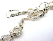 Charger l&#39;image dans la galerie, Stunning c1900 Edwardian Belle Époque OEC Diamond Platinum Top Gold Drop Earrings
