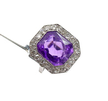 Charger l&#39;image dans la galerie, Romantic Royal Purple Amethyst Diamond Platinum Halo Engagement Cocktail Ring
