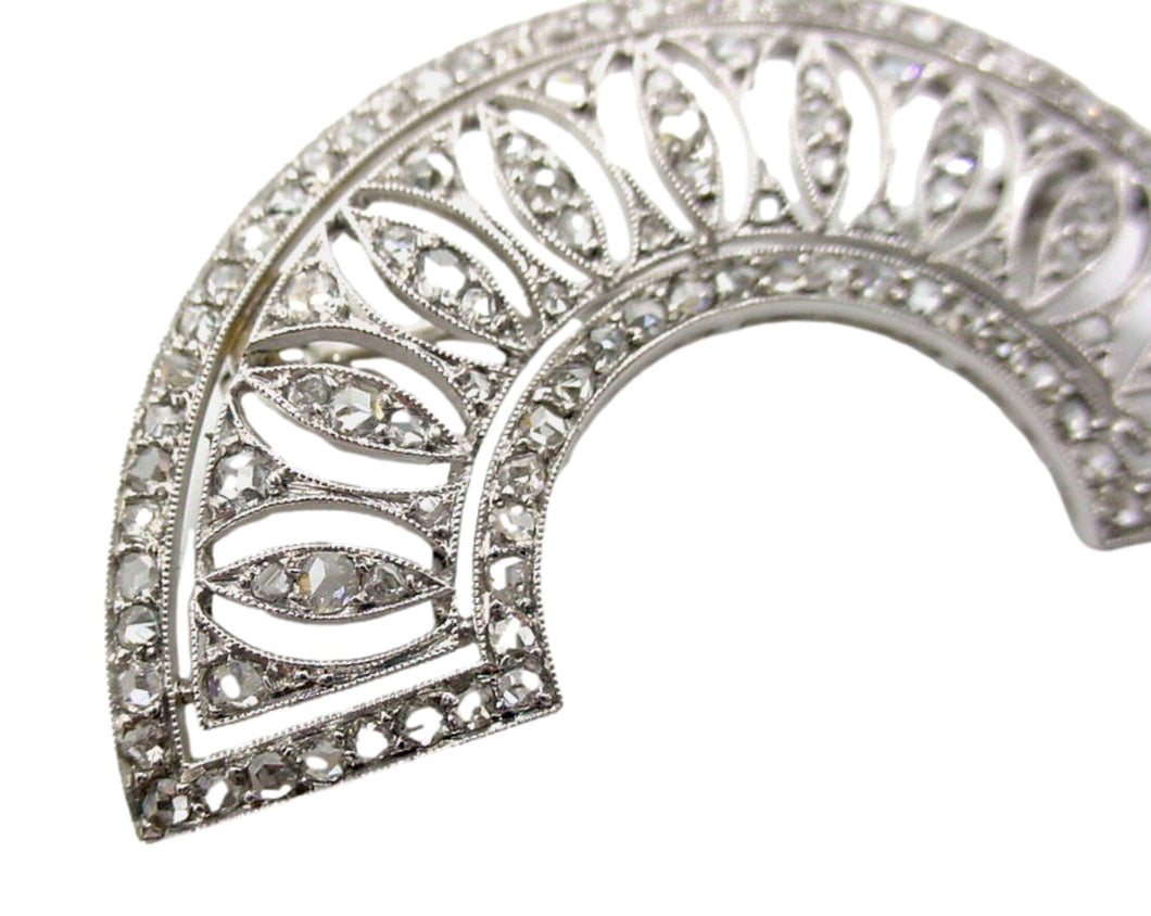 Exquisite Edwardian Platinum Diamond Brooch