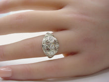 Charger l&#39;image dans la galerie, Art Deco Old Cut Diamond 14k White Gold Bombe Engagement Dinner Ring
