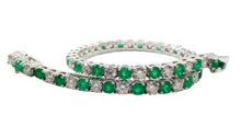 Charger l&#39;image dans la galerie, Lovely Emerald 3.50 Ct Diamond Emerald Line Strap Tennis Bracelet
