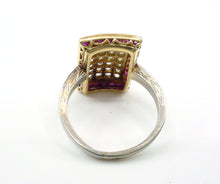 Charger l&#39;image dans la galerie, Stunning Art Deco Ruby Diamond  18k Gold Cocktail Ring
