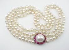 画像をギャラリービューアに読み込む, Essential Opera Length Cultured Pearl Ruby Mabe Pearl White Gold Necklace
