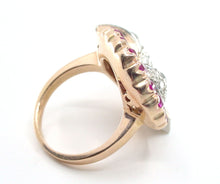 Load image into Gallery viewer, Stunning 2.30 Ct Diamond Platinum 14k Ruby Cocktail Ring-1940s at its Finest
