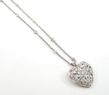 Load image into Gallery viewer, Exceptional Edwardian Platinum 1.95 OEC Heart and Diamond Station Chain Necklace
