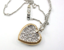 Load image into Gallery viewer, Exceptional Edwardian Platinum 1.95 OEC Heart and Diamond Station Chain Necklace
