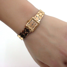 Charger l&#39;image dans la galerie, Handsome Brick Motif 1940&#39;s 14k Rose Gold Bracelet Watch
