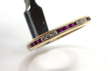 Charger l&#39;image dans la galerie, Rare Alternating Ruby Diamond 14k Yellow Gold Eternity Band Ring
