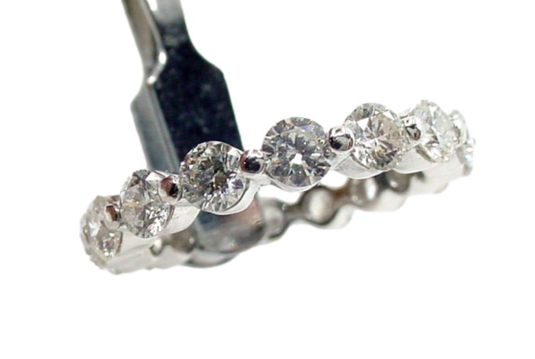 Vintage 2.68 ct. Diamond 18K White Gold  Eternity Band