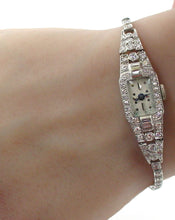 Load image into Gallery viewer, Stunning Art Deco Girard Perregaux 2 Ct Diamond Platinum Bracelet Watch
