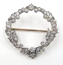 Charger l&#39;image dans la galerie, Edwardian Luminous 1.67 Ct Diamond Silver Topped Gold Wreath Garland  Brooch
