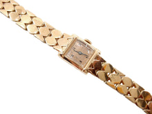 Charger l&#39;image dans la galerie, Handsome Brick Motif 1940&#39;s 14k Rose Gold Bracelet Watch
