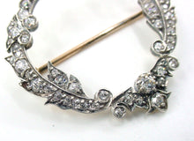 Charger l&#39;image dans la galerie, Edwardian Luminous 1.67 Ct Diamond Silver Topped Gold Wreath Garland  Brooch
