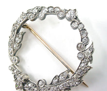 Charger l&#39;image dans la galerie, Edwardian Luminous 1.67 Ct Diamond Silver Topped Gold Wreath Garland  Brooch
