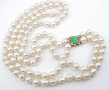 画像をギャラリービューアに読み込む, Essential Double Strand Cultured Pearl Jadeite Jade 14k Yellow  Gold Necklace
