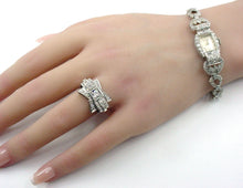 画像をギャラリービューアに読み込む, Heavy Platinum Wittnauer 2.98 Ct Diamond Art Deco Swiss Bracelet Watch-32 grams
