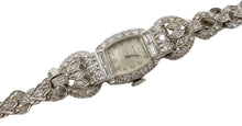 画像をギャラリービューアに読み込む, Heavy Platinum Wittnauer 2.98 Ct Diamond Art Deco Swiss Bracelet Watch-32 grams
