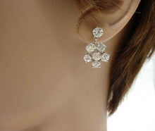 Load image into Gallery viewer, Vintage 2.00 Ct. Old Cut Diamond 14k Gold Halo Cluster Drop Earrings
