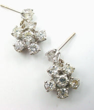 Load image into Gallery viewer, Vintage 2.00 Ct. Old Cut Diamond 14k Gold Halo Cluster Drop Earrings
