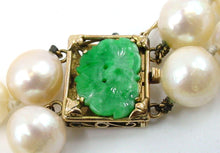 画像をギャラリービューアに読み込む, Essential Double Strand Cultured Pearl Jadeite Jade 14k Yellow  Gold Necklace
