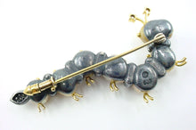 画像をギャラリービューアに読み込む, Whimsical 2.00 Ct Diamond Pearl &quot;Caterpillar&quot; Silver Gold Brooch --Laura Pels
