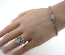 Charger l&#39;image dans la galerie, Classic Platinum 2.11 Ct Diamond Tennis with Star Snowflake Clasp Bracelet
