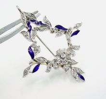 Charger l&#39;image dans la galerie, Edwardian Belle Époque  Platinum Blue Enamel Convertible Pendant Brooch
