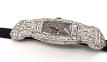 画像をギャラリービューアに読み込む, Art Deco Platinum Diamond Dinner Watch--1.00 Cts Old Cut Diamond
