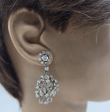 Load image into Gallery viewer, Courtly and Luxe Vintage Old &amp; Mixed Cut Diamond 14k Gold Drop Earrings
