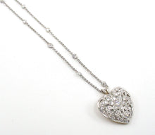 Charger l&#39;image dans la galerie, SALE--Exceptional Edwardian Platinum 1.95 OEC Heart and Diamond Station Chain Necklace
