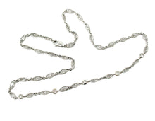 Charger l&#39;image dans la galerie, Rare Edwardian Platinum Diamond Station Fancy Link Chain Necklace
