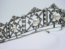 Charger l&#39;image dans la galerie, Daniel Layaway--Stunning Antique Diadem Pearl Paste Tiara Crown-Swedish c.1901
