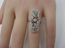 画像をギャラリービューアに読み込む, Edwardian Belle Époque Platinum Diamond Navette Dinner Ring--Lattice and Vines
