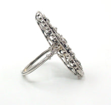 画像をギャラリービューアに読み込む, Edwardian Belle Époque Platinum Diamond Navette Dinner Ring--Lattice and Vines
