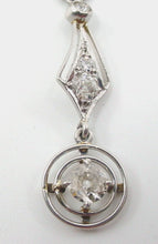 Charger l&#39;image dans la galerie, Edwardian Platinum Diamond Lavaliere Drop Pendant Necklace
