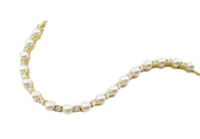 画像をギャラリービューアに読み込む, Elegant 1.35 Ct Diamond Pearl 18k Gold Bracelet
