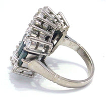 画像をギャラリービューアに読み込む, Fabulous Mid-Century Sapphire 1.85 Ct. Diamond 18k White Gold Cocktail Ring--A real showstopper
