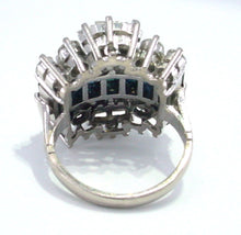 画像をギャラリービューアに読み込む, Fabulous Mid-Century Sapphire 1.85 Ct. Diamond 18k White Gold Cocktail Ring--A real showstopper
